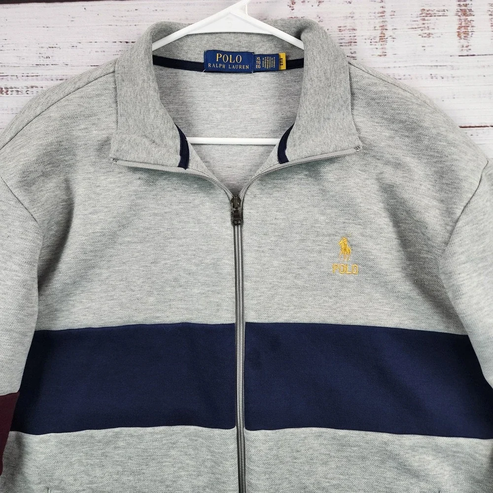 Polo Ralph Lauren Double Knit Track Jacket Men's Size XL‎ Full Zip Athleisure